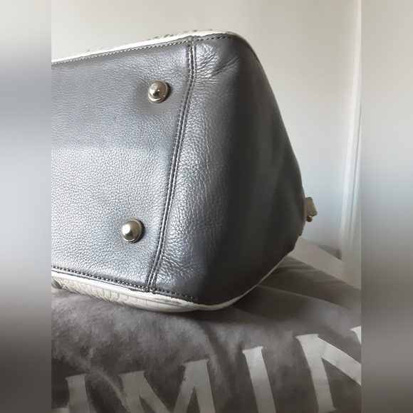 BRAHMIN HUDSON CREAM/GRAY SATCHEL - Picture 8 of 13